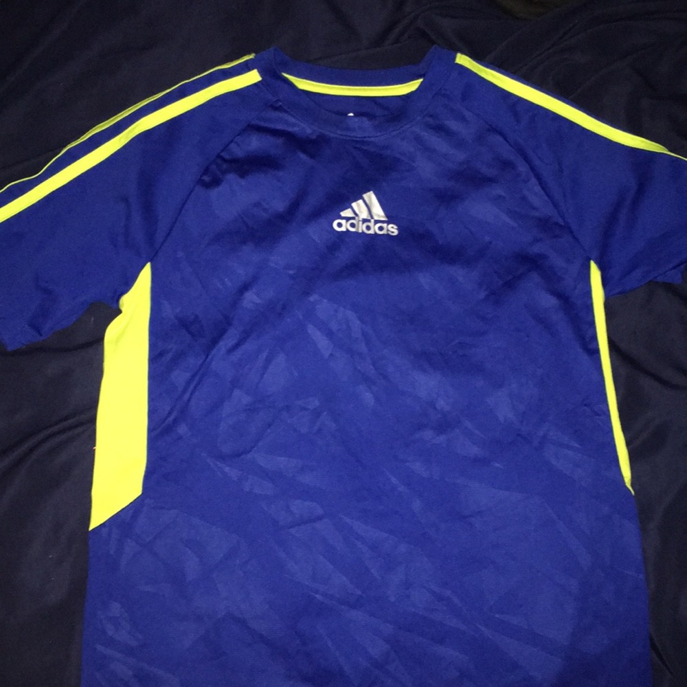 Blue/yellow boys short sleeve shirt